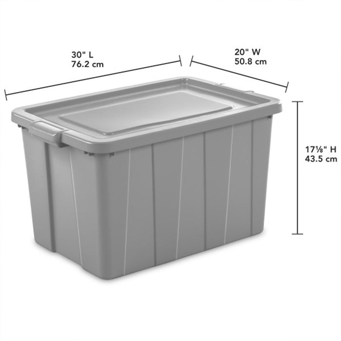 Sterilite 30 Gallon Tuff1 Storage Tote, Stackable Plastic Bin with Lid, 4 Pack