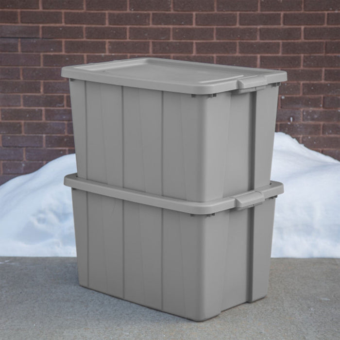 Sterilite 30 Gallon Tuff1 Storage Tote, Stackable Plastic Bin with Lid, 4 Pack