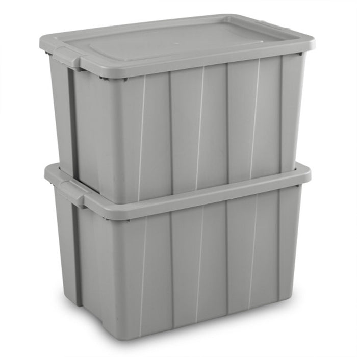 Sterilite 30 Gallon Tuff1 Storage Tote, Stackable Plastic Bin with Lid, 4 Pack