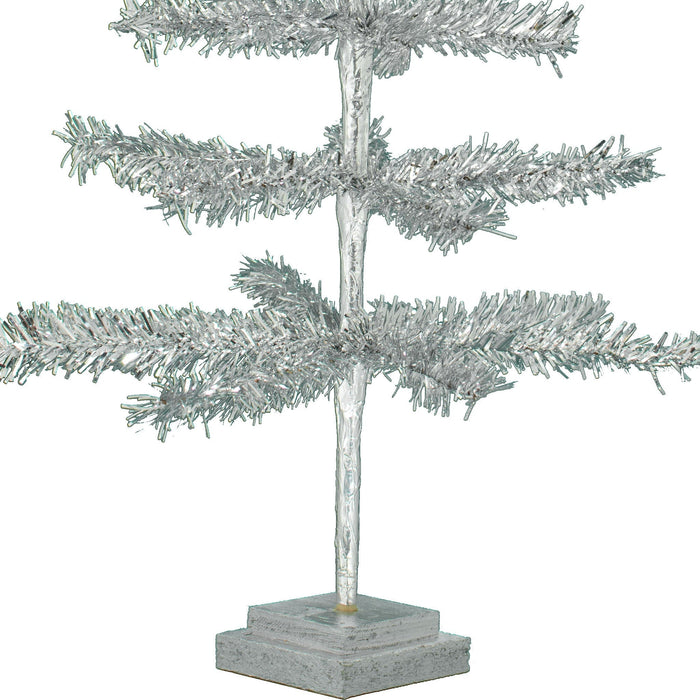 28in Vintage Silver Tinsel Christmas Tree