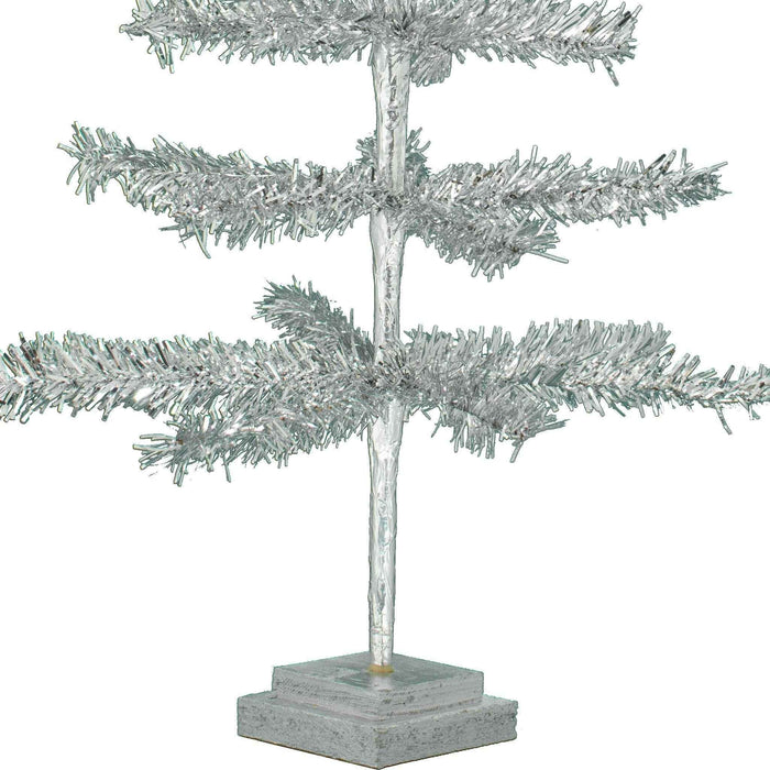 28in Vintage Silver Tinsel Christmas Tree