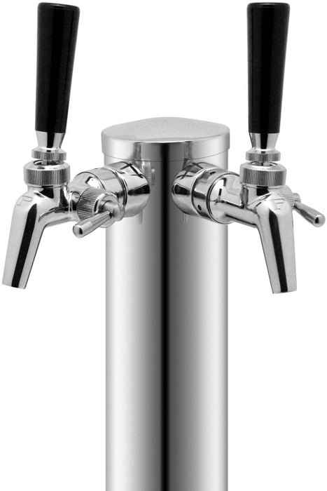 Dual Faucet Polished Stainless Steel Draft BeerTower - Perlick Faucets