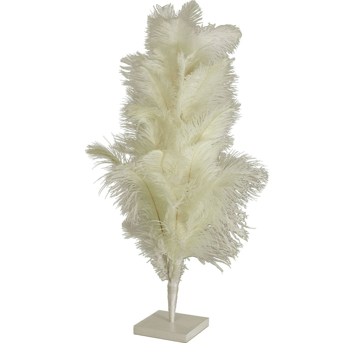 White Ostrich Feather Christmas Tree