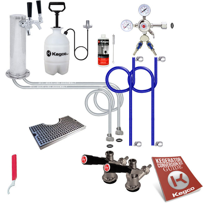 Ultimate Dual Tap Tower Kegerator Conversion Kit without Tank