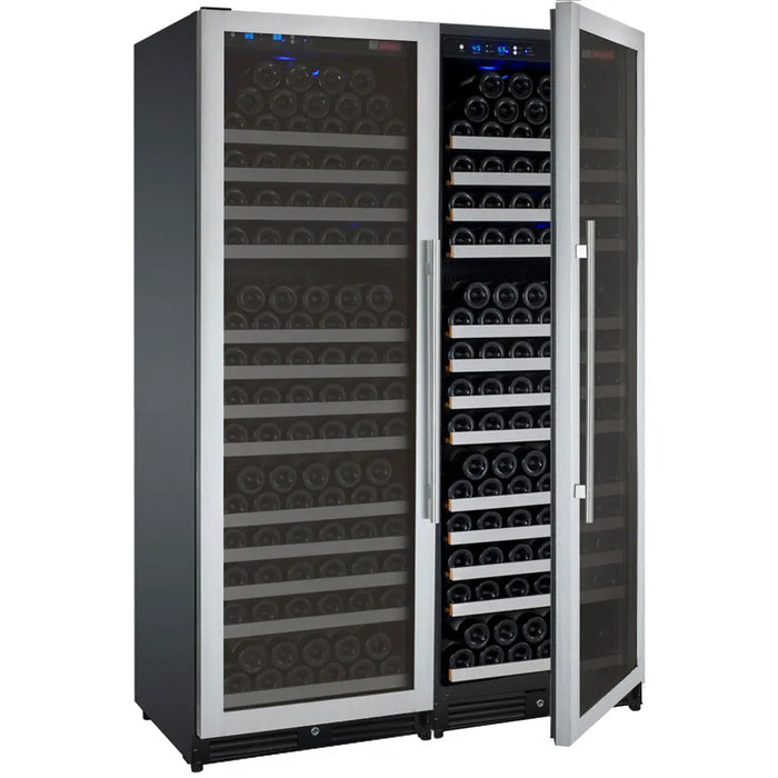 47" Wide FlexCount II Tru-Vino 354 Bottle Dual Zone Stainless Steel Side-by-Side Wine Refrigerator