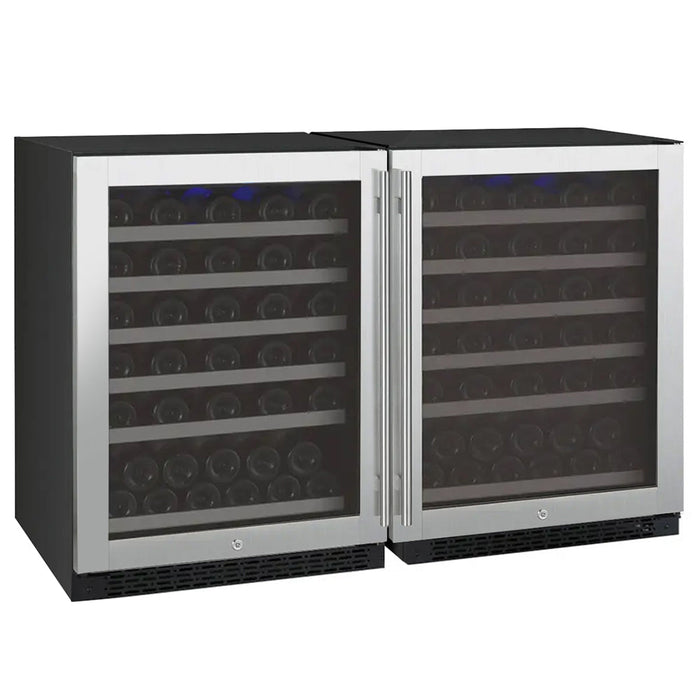 47" Wide FlexCount II Tru-Vino 112 Bottle Dual-Zone Stainless Steel Side-by-Side Wine Refrigerator