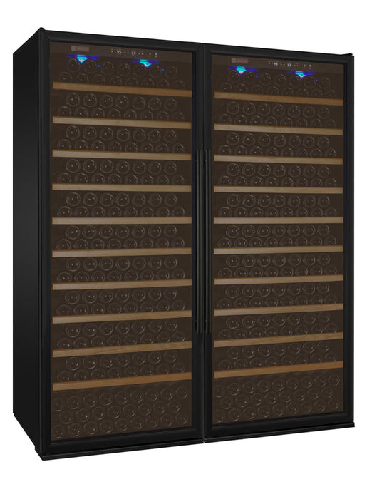 63" Wide Vite II Tru-Vino 554 Bottle Dual Zone Black Side-by-Side Wine Refrigerator