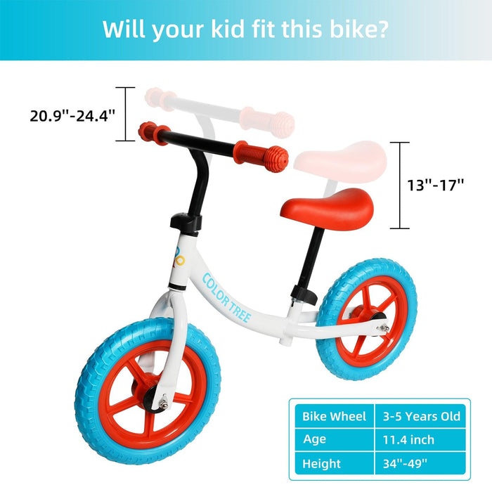 Lightweight Toddler Bike Balance Bike No Pedal Bike with Adjustable Handlebar and Seat