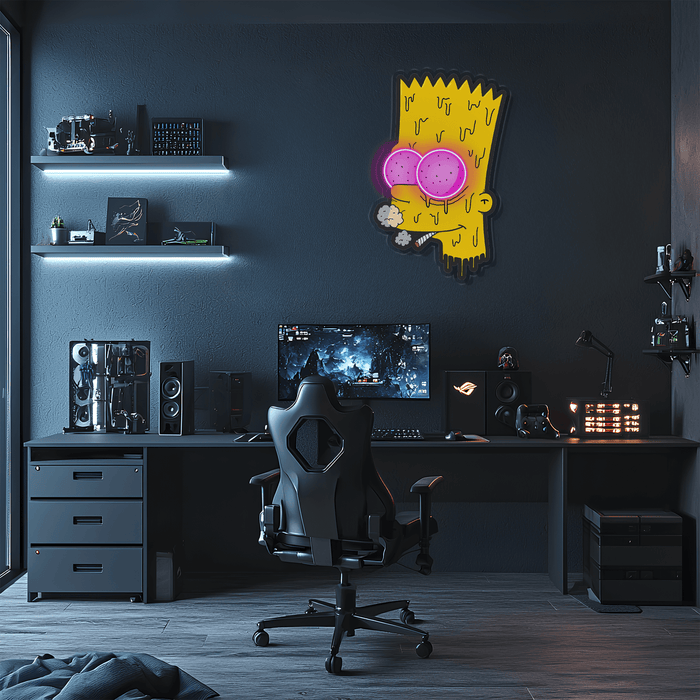 Bart Simpson Plexiglass Neon Art, Simpson Neon Sign, Neon Light Sign, Neon Wall Art, Neon Sign, Neon Light Sign, Neon Gifts, Gamer Gifts