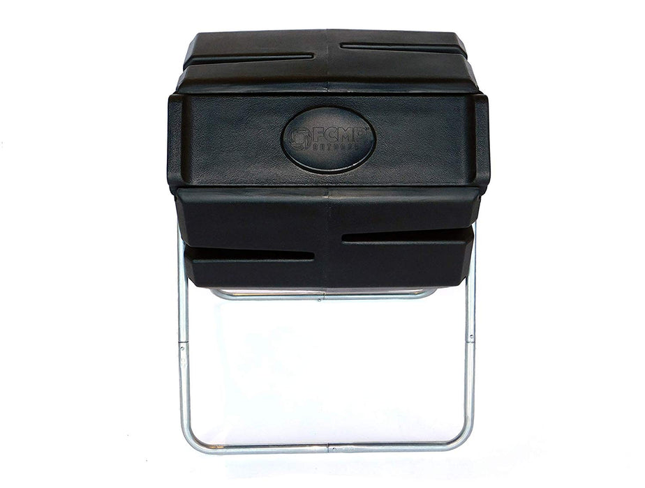 FCMP Outdoor 37 Gallon Single Chamber Roto Tumbling Garden Composting Bin, Black