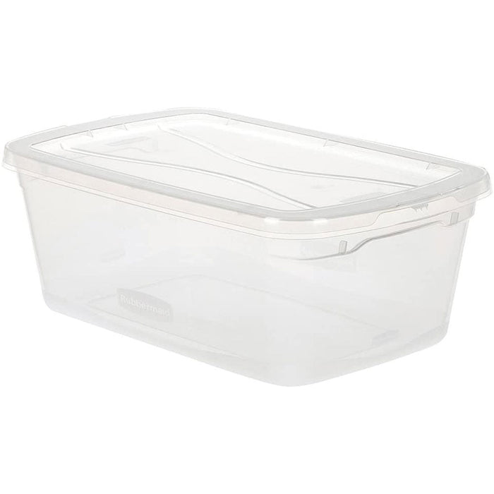 Rubbermaid Cleverstore (6) 30 Qt & (12) 6 Qt Plastic Storage Tote Container