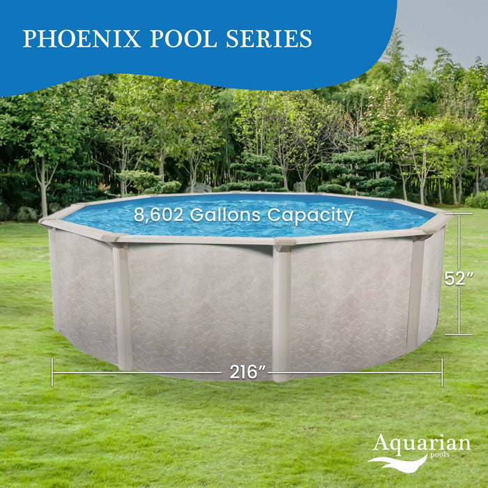 Aquarian Phoenix 18'x52" Round Steel Frame Above Ground Swimming Pool w/o Liner