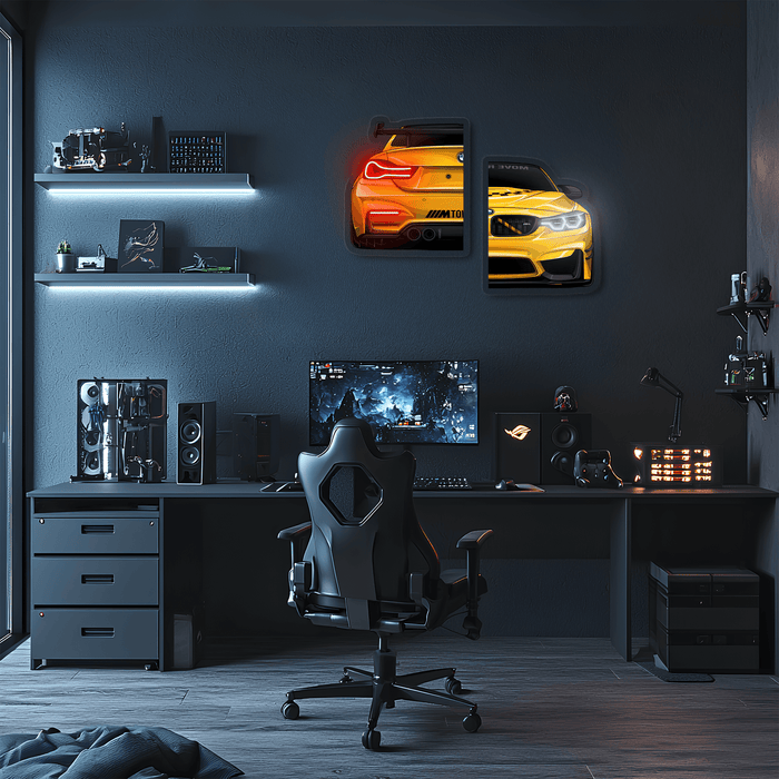 Car light up sign, Car neon light sign, Car wall art lighted, Car led wall decor, Car led sign, Garage neon sign, Neon painting art For Man - UvCar34