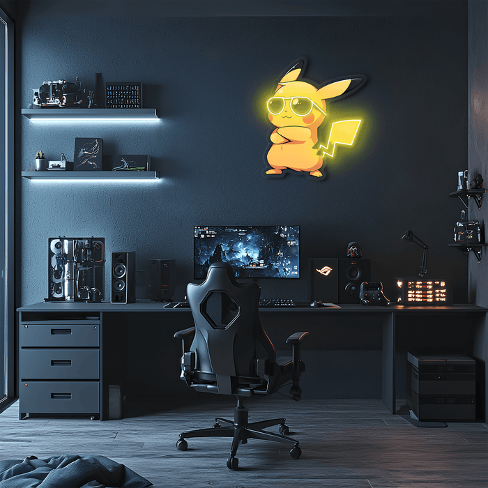 Pikachu Neon Sign, Uv Print Neon, Pokemon Wall Decor, Uv Print Neon Sign,Neon Light,Neon Wall Art, Neon Sign,Neon Light Sign,Neon Gifts