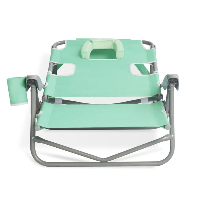 Ostrich On-Your-Back Outdoor Reclining Beach Lounge Pool Camping Chair, Teal