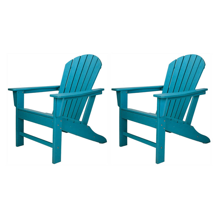 Leisure Classics UV Protected Indoor Outdoor Patio Chair, Turquoise  (2 Pack)