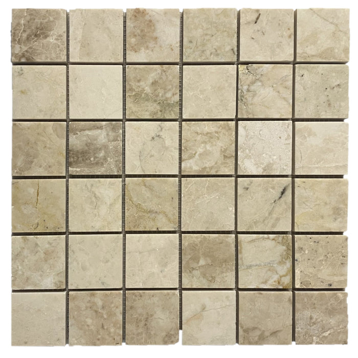 Bristol Cappuccino 2"x2" on 12" x 12" Mesh Polished Marble Mosaic Tile - Belair Collection