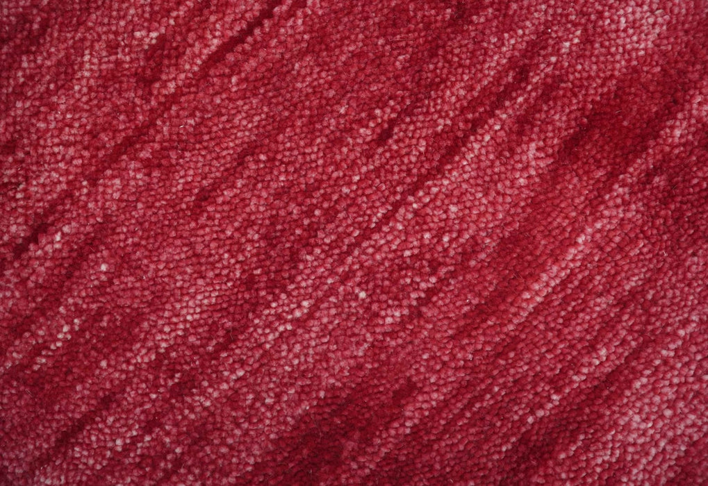 2X2.6 Solid Plain Red Hand knotted wool area rug