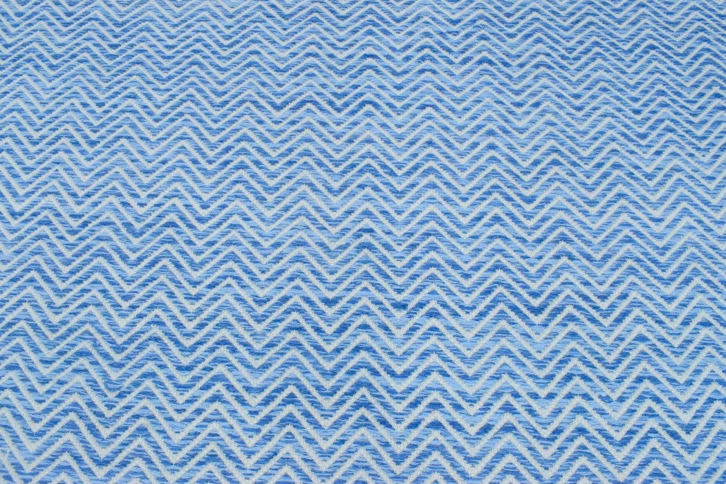 2x3, 5x8, 8x10 Dhurrie Rug, Blue Chevron Rug