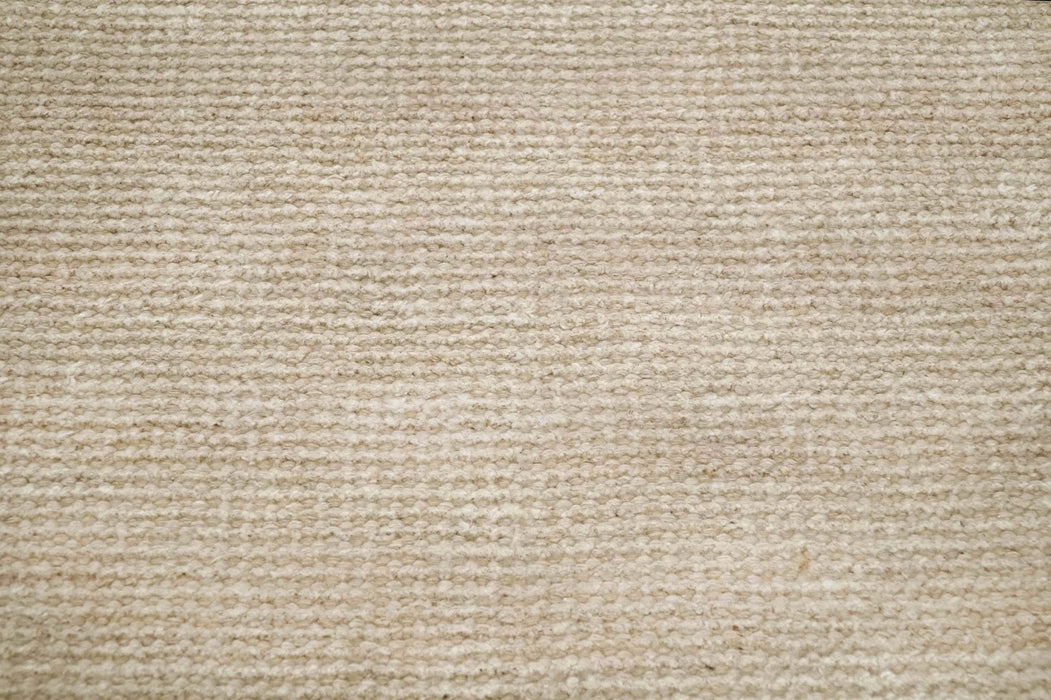 Modern Solid Beige Hand Woven Wool Area Rug