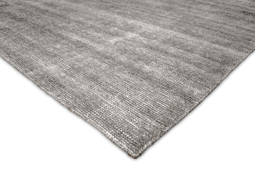 Hand Woven Low Pile Solid Gray Blended Wool Area Rug