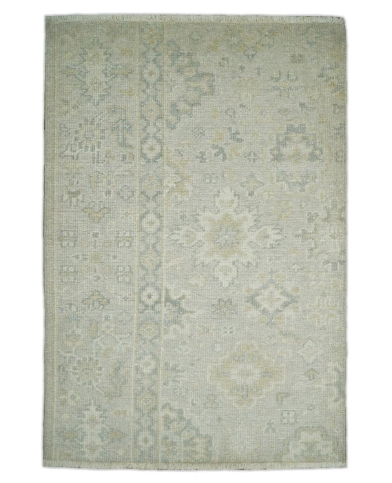 2x3 Hand Knotted Beige and Gray Traditional Persian Wool Rug