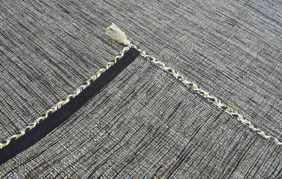 Hand Woven Flatweave Contemporary Gray Wool Area Rug