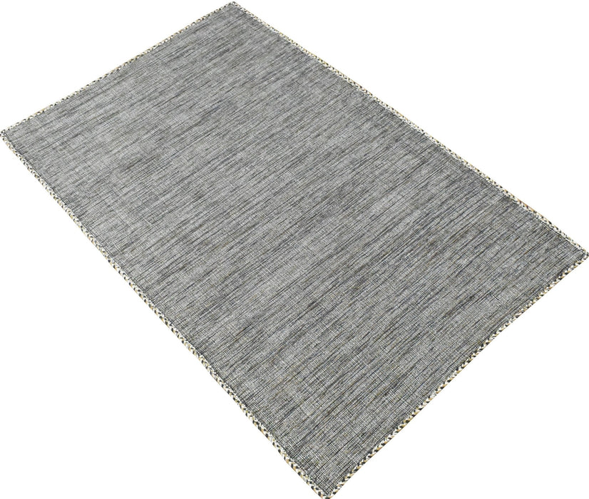Hand Woven Flatweave Contemporary Gray Wool Area Rug