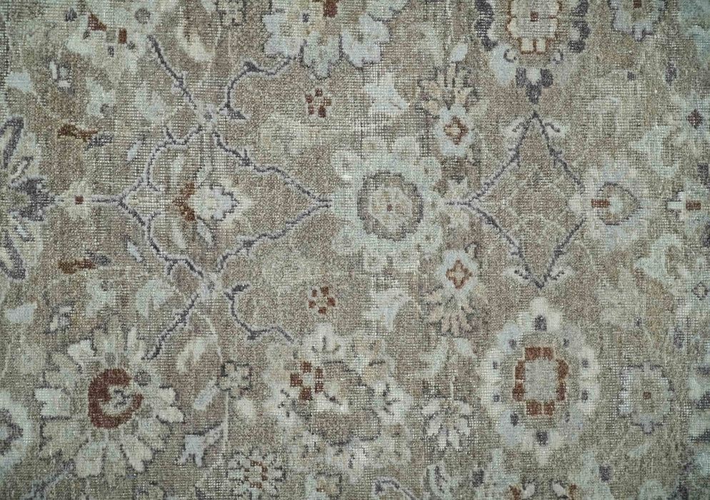 2x4 Gray and Brown Wool Hand Knotted traditional Vintage Antique Rug