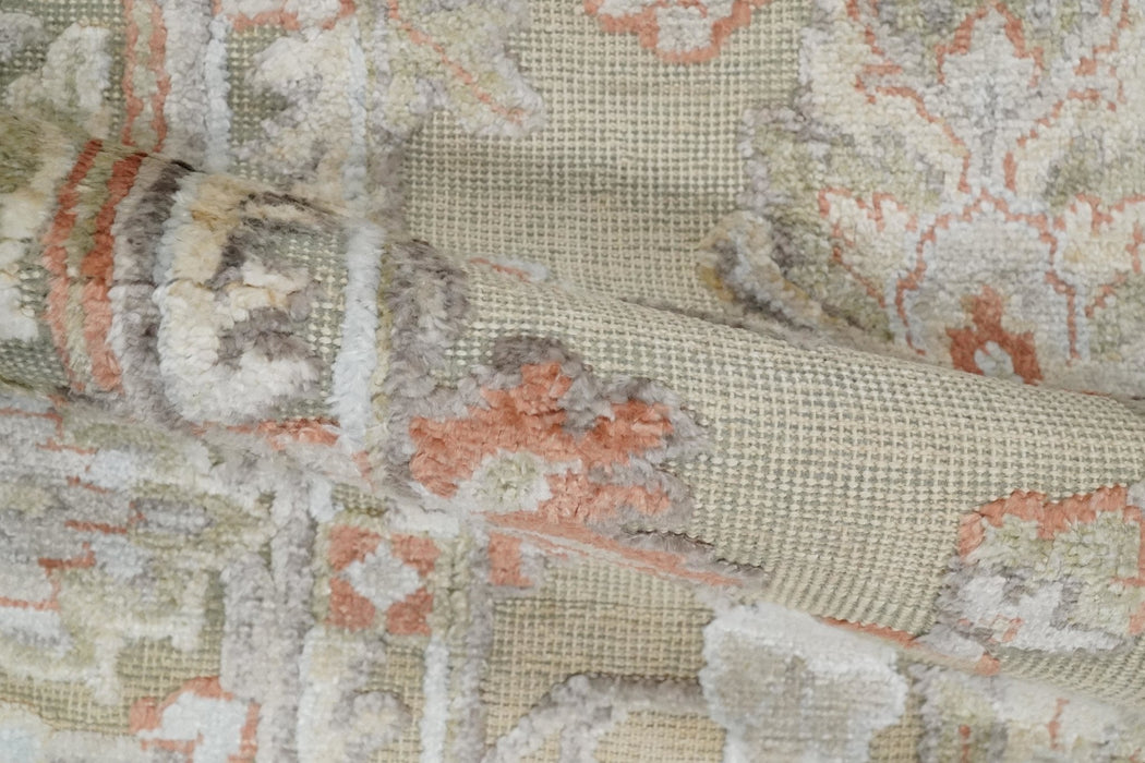 2x4 Hand Knotted Beige and Peach Traditional Persian Oushak Wool Rug