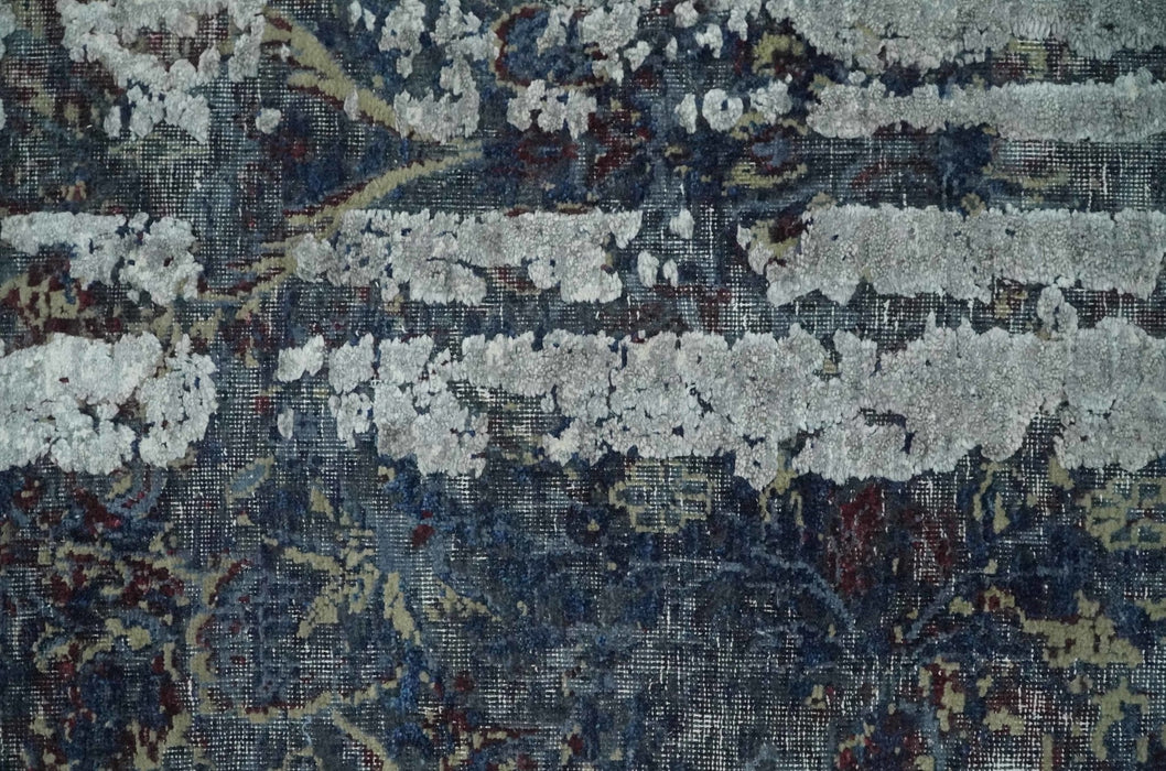 2x4 Modern Abstract Gray, Beige and Silver Wool Rug| N7724