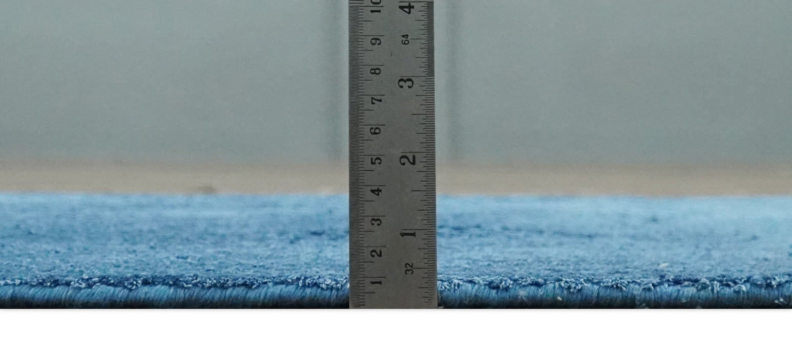 2x4 Modern Geometrical Cross Square Hand Made Blue Art silk Area Rug | N4724