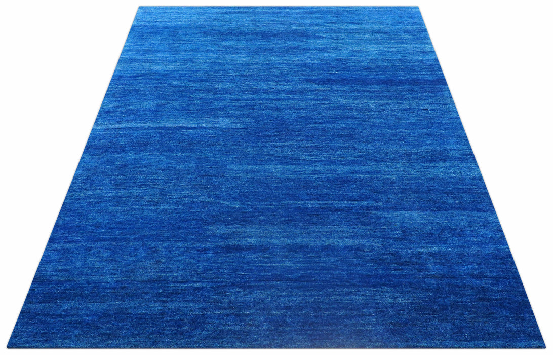 Custom Made Solid Modern Blue Hand Tufted thick Wool Area Rug