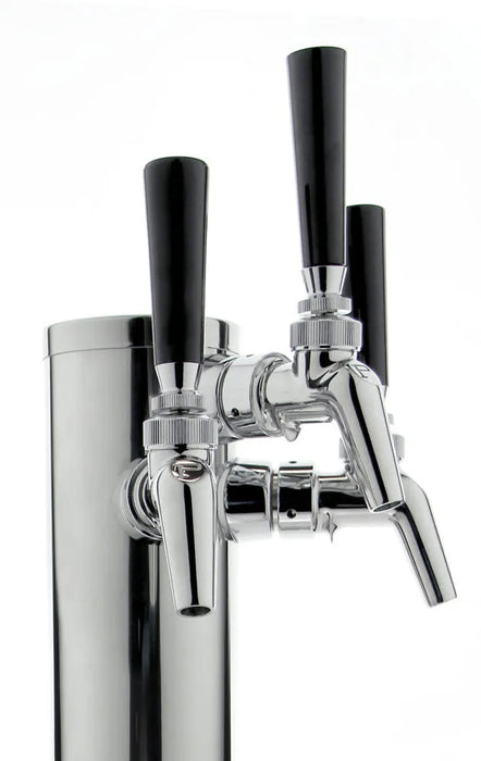 14" Tall Polished Stainless Steel 3-Faucet Draft Beer Tower - Perlick Faucets