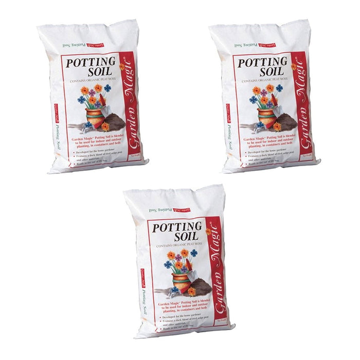 Michigan Peat Garden Magic General Purpose Potting Soil Mix, 20 Lb Bag (3 Pack)