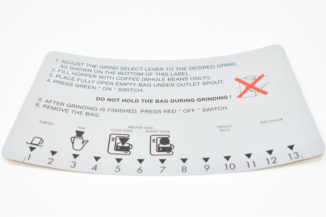 VTS 6S HMVC Operating instruction English Label silver foil (Costco Version)