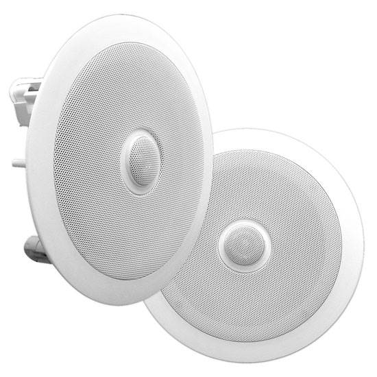 Pyle PDIC60 6.5 Inch 250 Watt 2 Way Round In Wall/Ceiling Home Speakers System