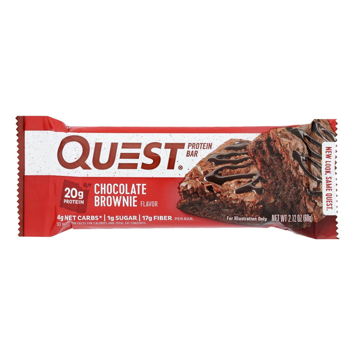 Quest Bar - Chocolate Brownie - 20 grams of protein - (2.12 Oz Bars) 12-Pack