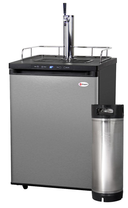 24" Wide Homebrew Single Tap Stainless Steel Digital Kegerator with Keg