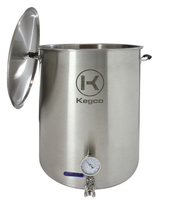 30 Gallon Brew Kettle with Thermometer and 3-Piece Ball Valve