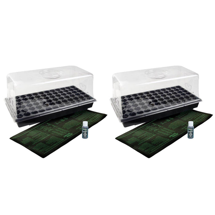 Jump Start Germination Hot House with Heat Mat Hydroponic Flower Grow (2 Pack)