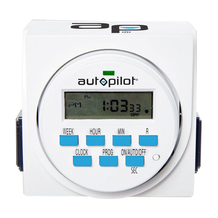 Auto Pilot TM01715D 7 Day 8 Programs Dual Outlet Digital Programmable Timer