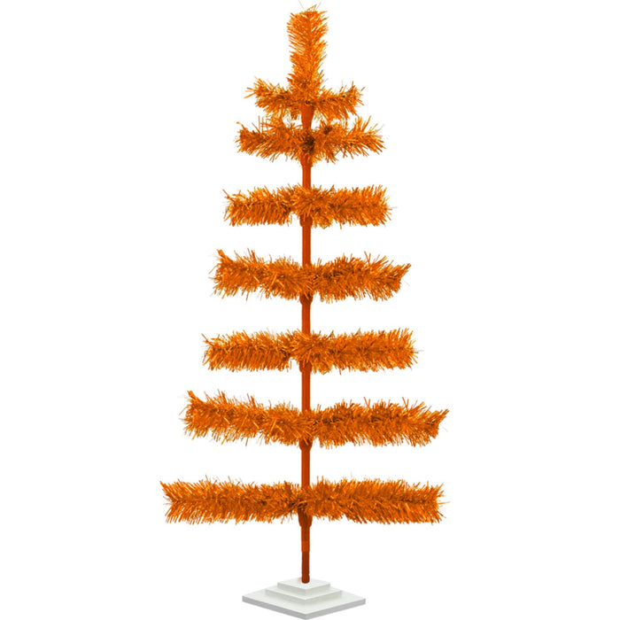 Orange Tinsel Christmas Tree