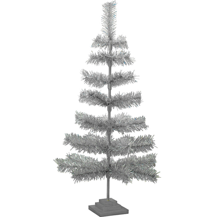 Silver Tinsel Christmas Tree