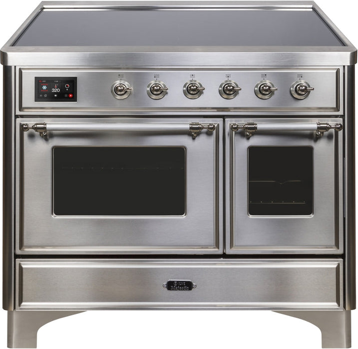 ILVE Majestic II 40" Induction Range with Element Stove and Electric Oven in Stainless Steel with Chrome Trim, UMDI10NS3SSC