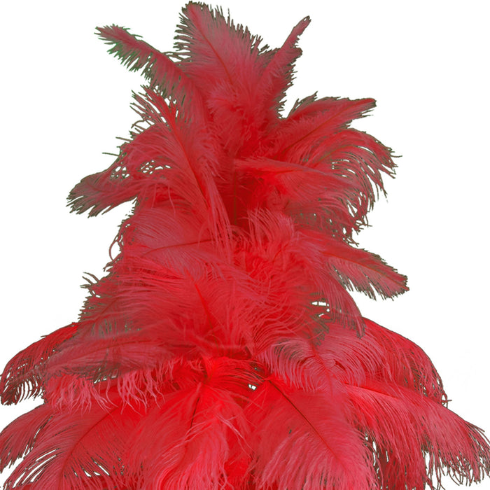 Red Ostrich Feather Tree