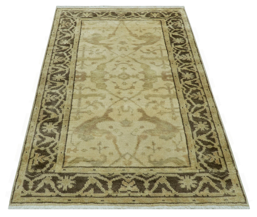 Abstract Design Blue, Beige And Gray 8x10 Hand Knotted Wool and Bamboo Silk Rug