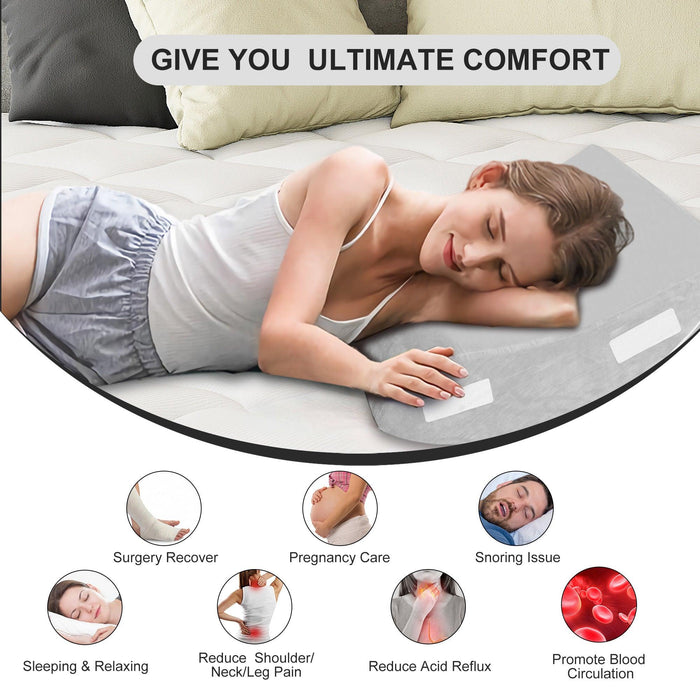 6PCS Bed Wedge Pillow Set, Adjustable Memory Foam Pillow Wedge for Back Neck Leg Pain Relief