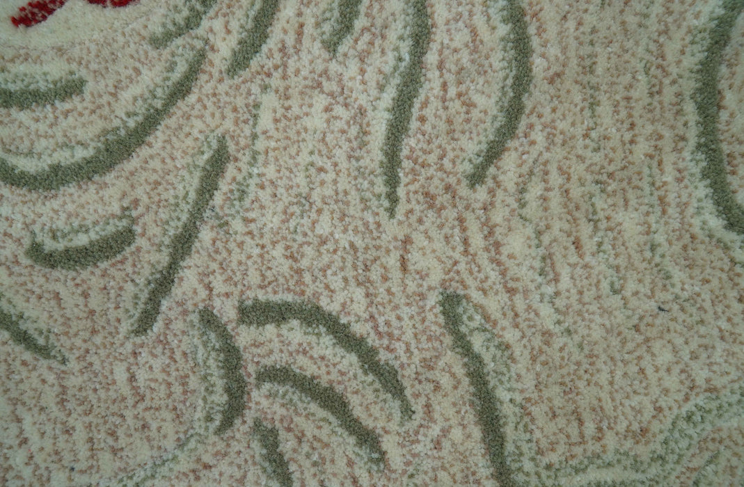 Hand Tufted Beige Animal Tiger 2x3 Wool Area Rug