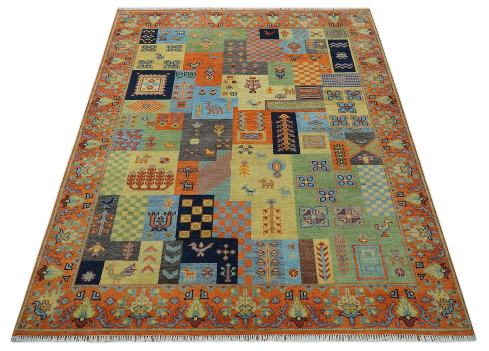 Antique Design Tribal Multi Color Hand knotted Traditional 8x10 Wool Area Rug